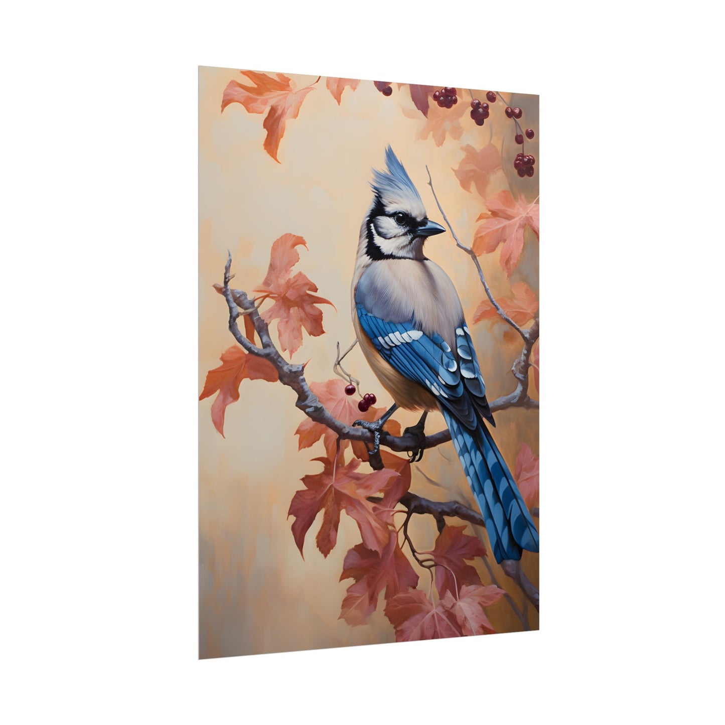 Autumn Oak Branch: Oil Painting Artwork - Poster