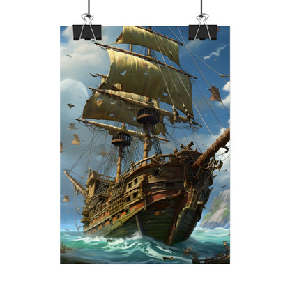 Swashbuckling Time-Traveling Pirate Crew: Colorful Artwork - Poster