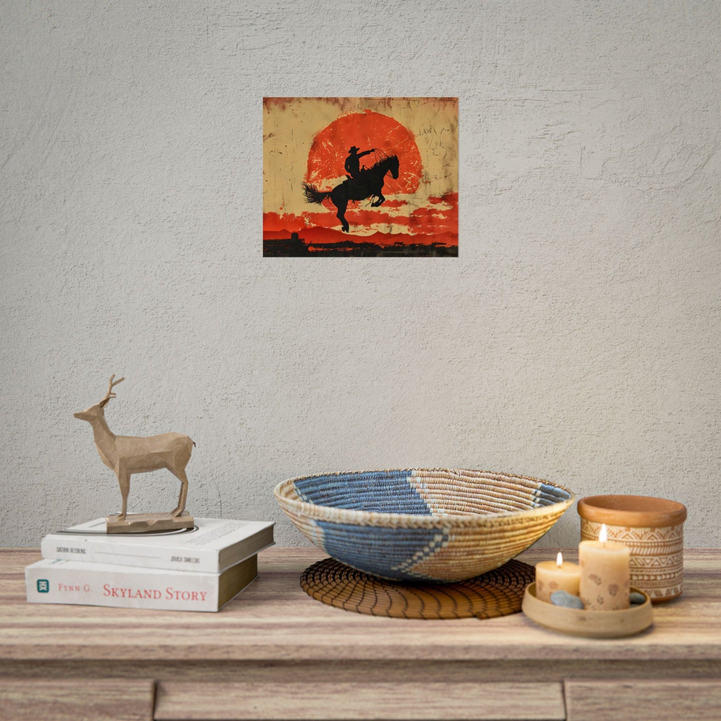 Vintage Rodeo Cowboy: Classic Bucking Bronco Art - Poster