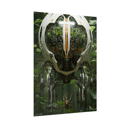 Robotic Wildlife Sanctuary: AI-Operated Nature Reserve Digital Art - Poster