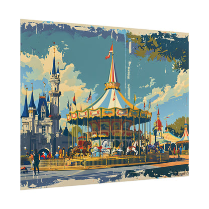 Vintage Disney Nostalgia: Retro Attraction Poster Art - Poster