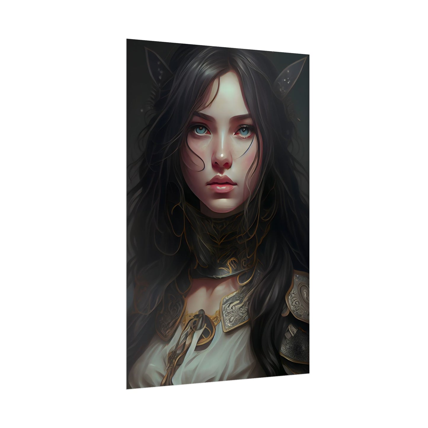 Vibrant Red Portrait: Dynamic Female Artwork - Poster