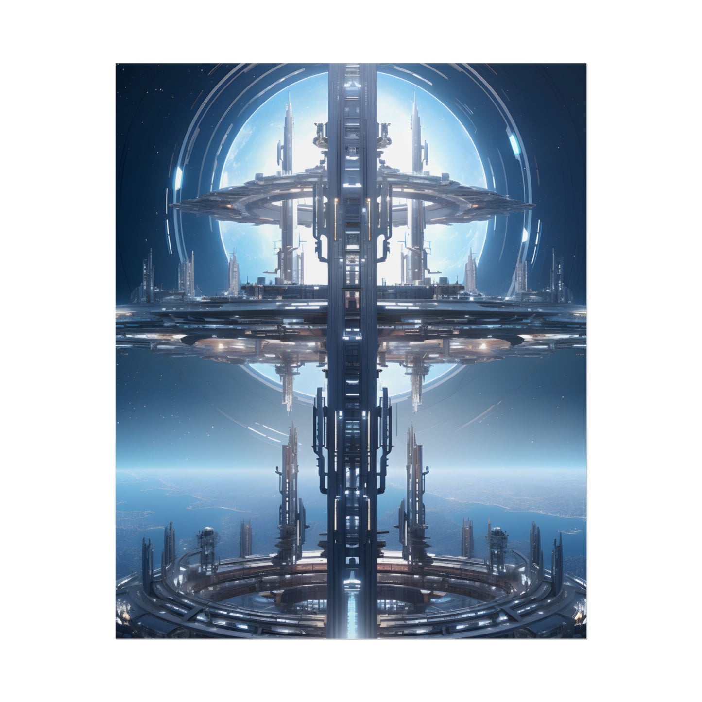 Massive Orbital Space Station: Detailed Artwork - Poster
