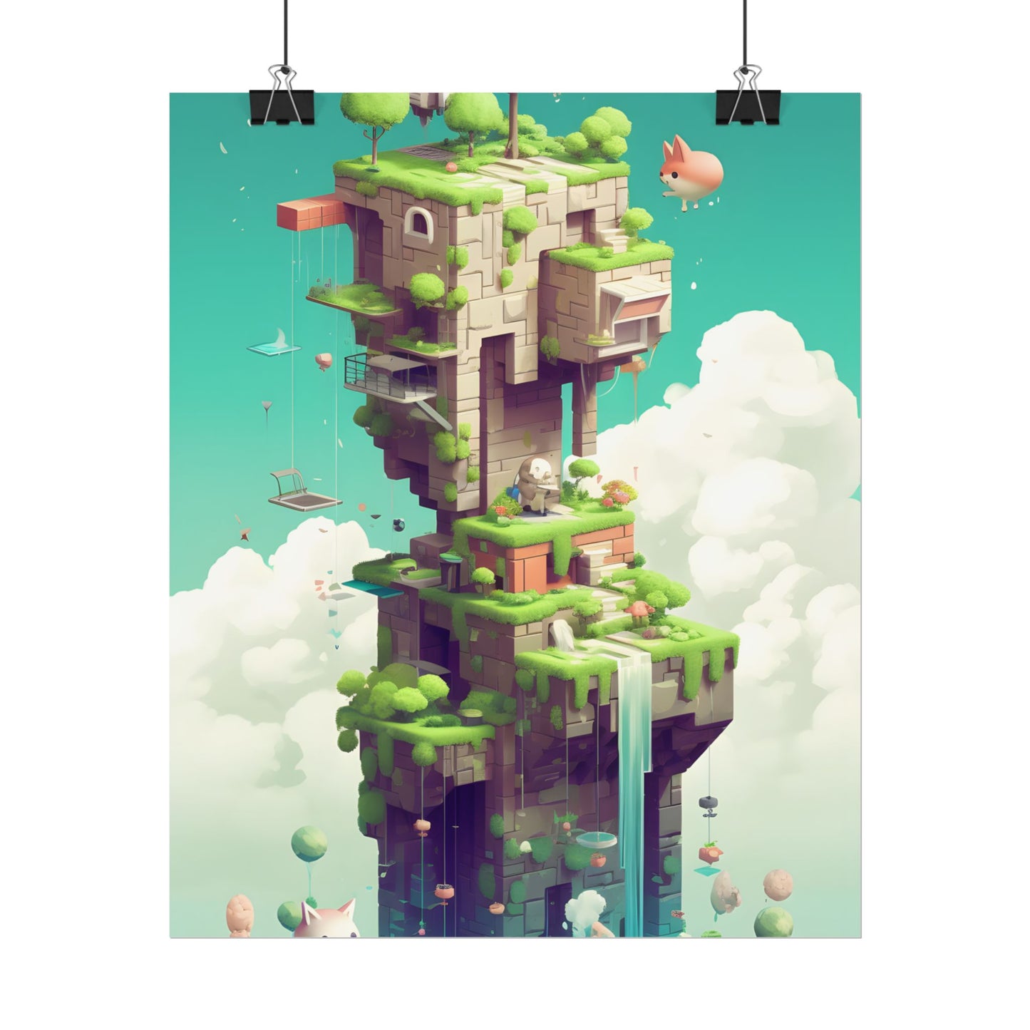 Pixelated Cyber-Pet World: A Group of Colorful Creatures - Poster