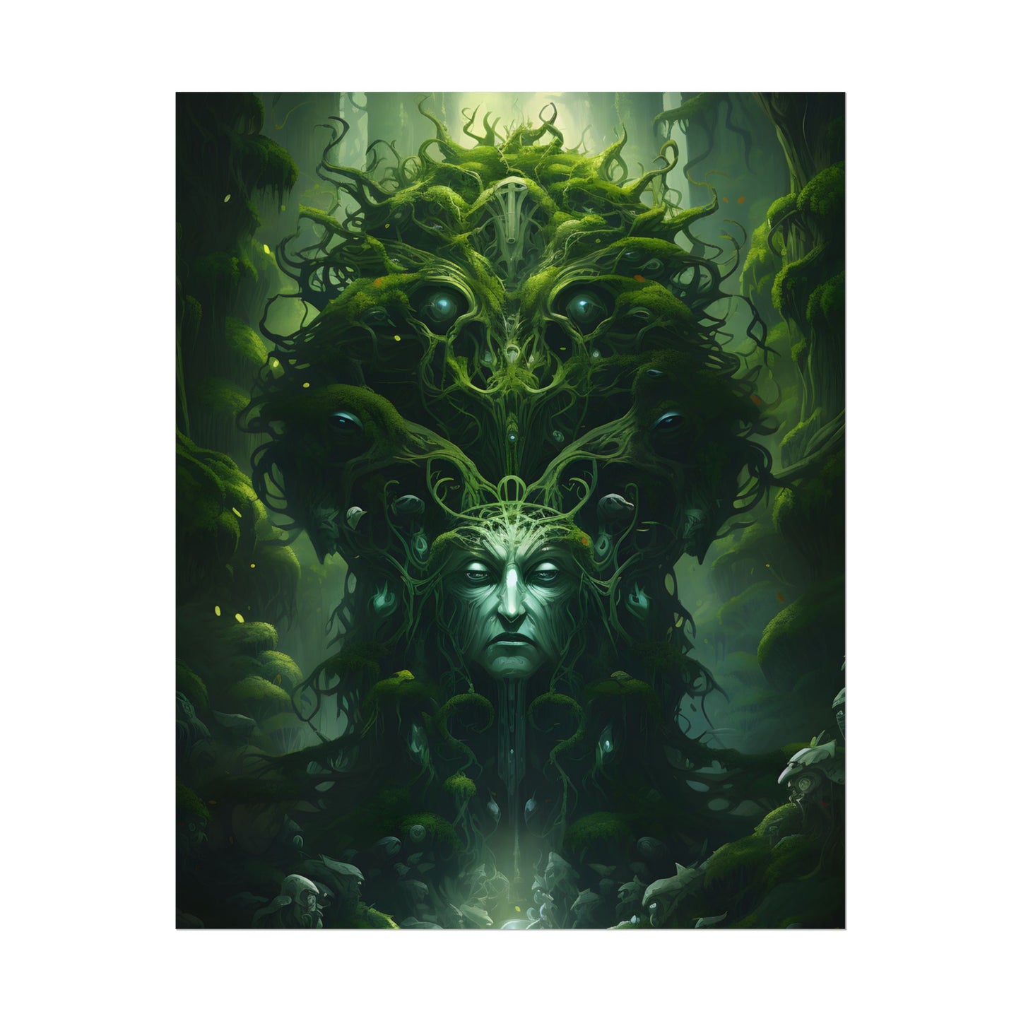 Mystical Forest Guardians: Ancient Tree Spirits Ethereal Artwork - Poster