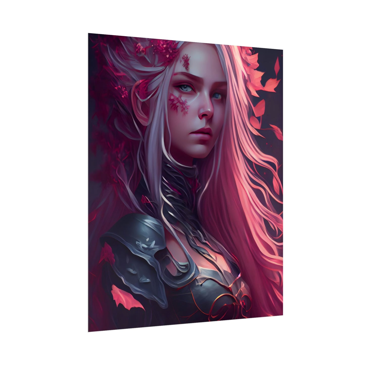 Astonishing Female Portrait with Pink Hair: Artistic Vision - Poster