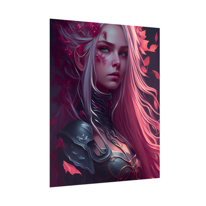 Astonishing Female Portrait with Pink Hair: Artistic Vision - Poster