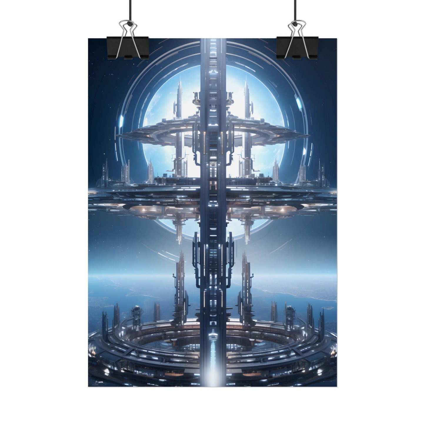 Massive Orbital Space Station: Detailed Artwork - Poster