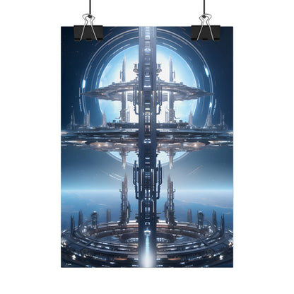 Massive Orbital Space Station: Detailed Artwork - Poster