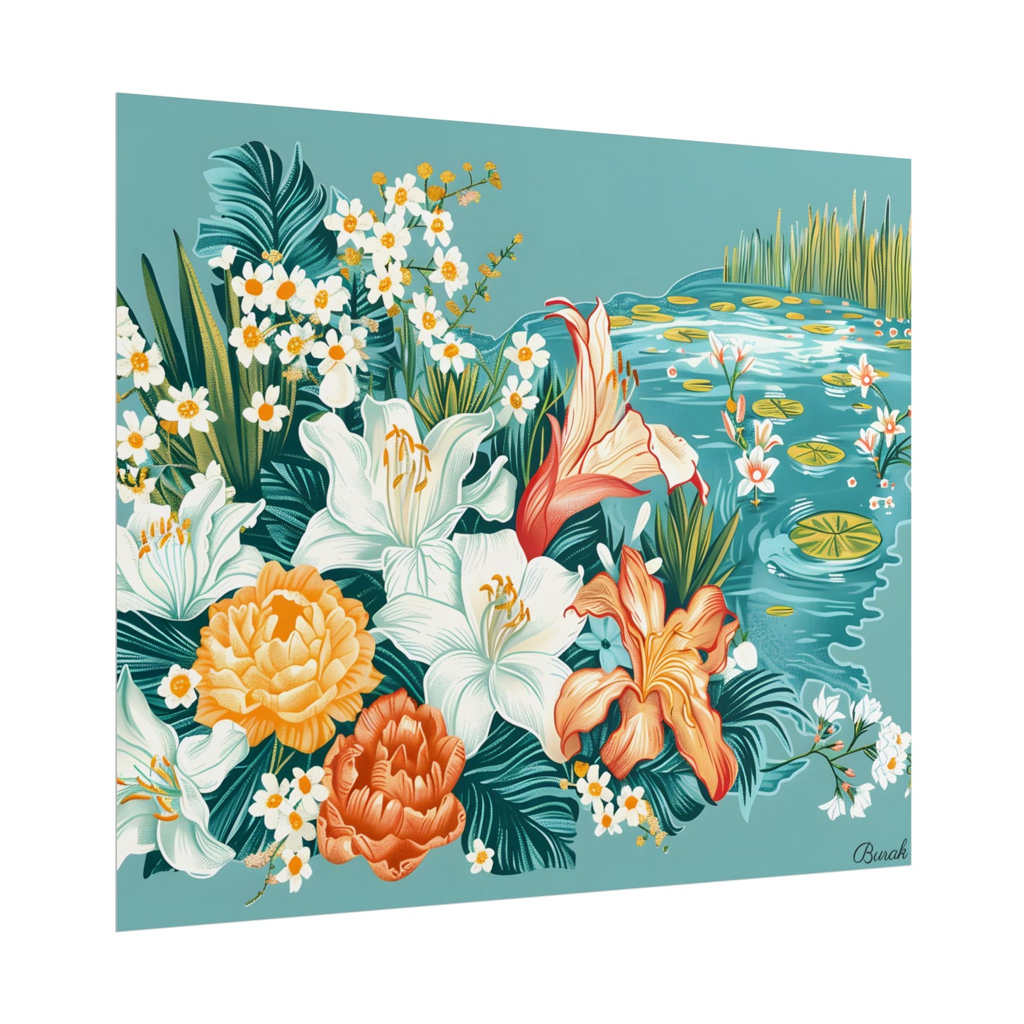Vibrant Florida State Map: Colorful Artwork - Poster