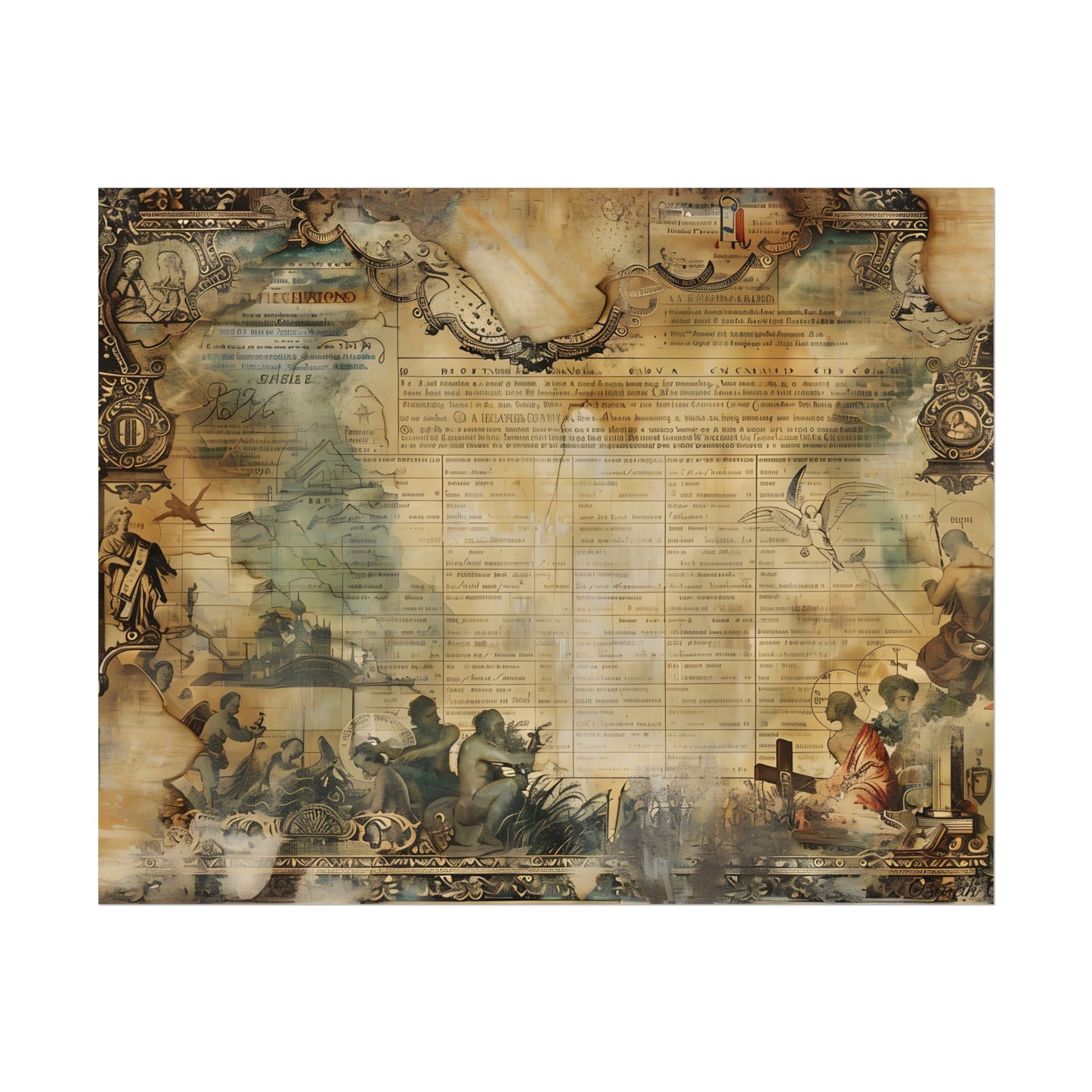 Vintage Biblical Scene: Medieval Art Poster - Poster