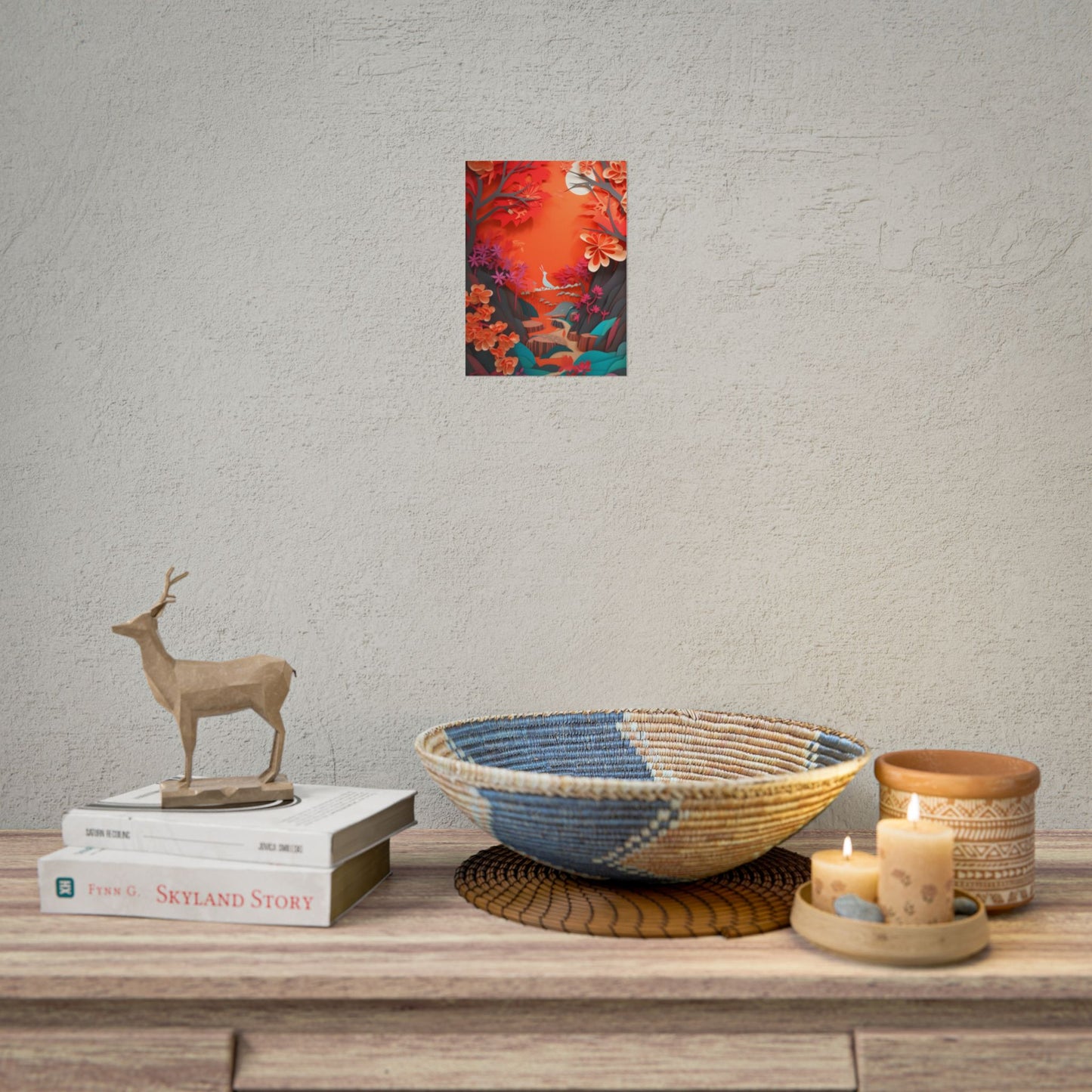 Vibrant European Landscape: Colorful Paper Quilling Art - Poster