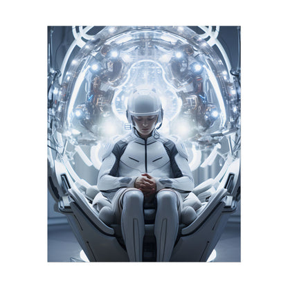 Elderly Man in a Complex Web: Medical Experiment Artwork - Poster