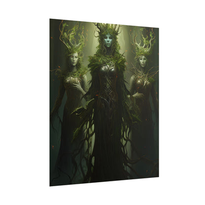 Mystical Forest Guardians: Ancient Tree Spirits Digital Art - Poster