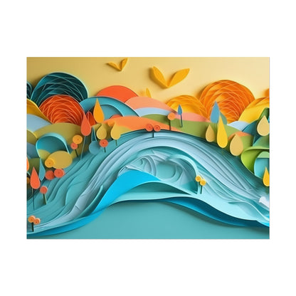 Magical Peaceful Beach: Paper Quilled Serenity - Poster