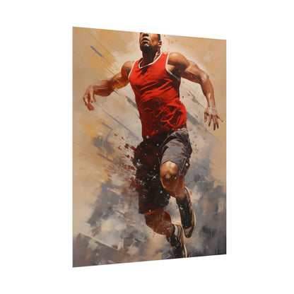 Passionate Athlete: Dedicated Sports Portrait - Poster