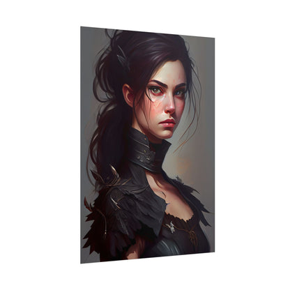 Artistic Female Portrait: Elegant Dress Digital Artwork - Poster