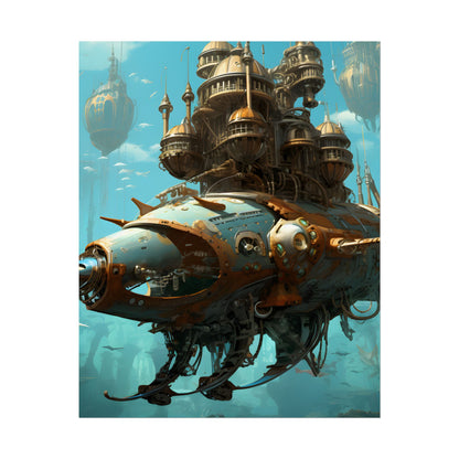 Steampunk Ocean Adventure: Victorian Industrial Voyage - Poster