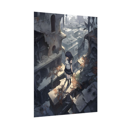 Anime Bird in Flight: Delicate Details in Mid-Air - Poster