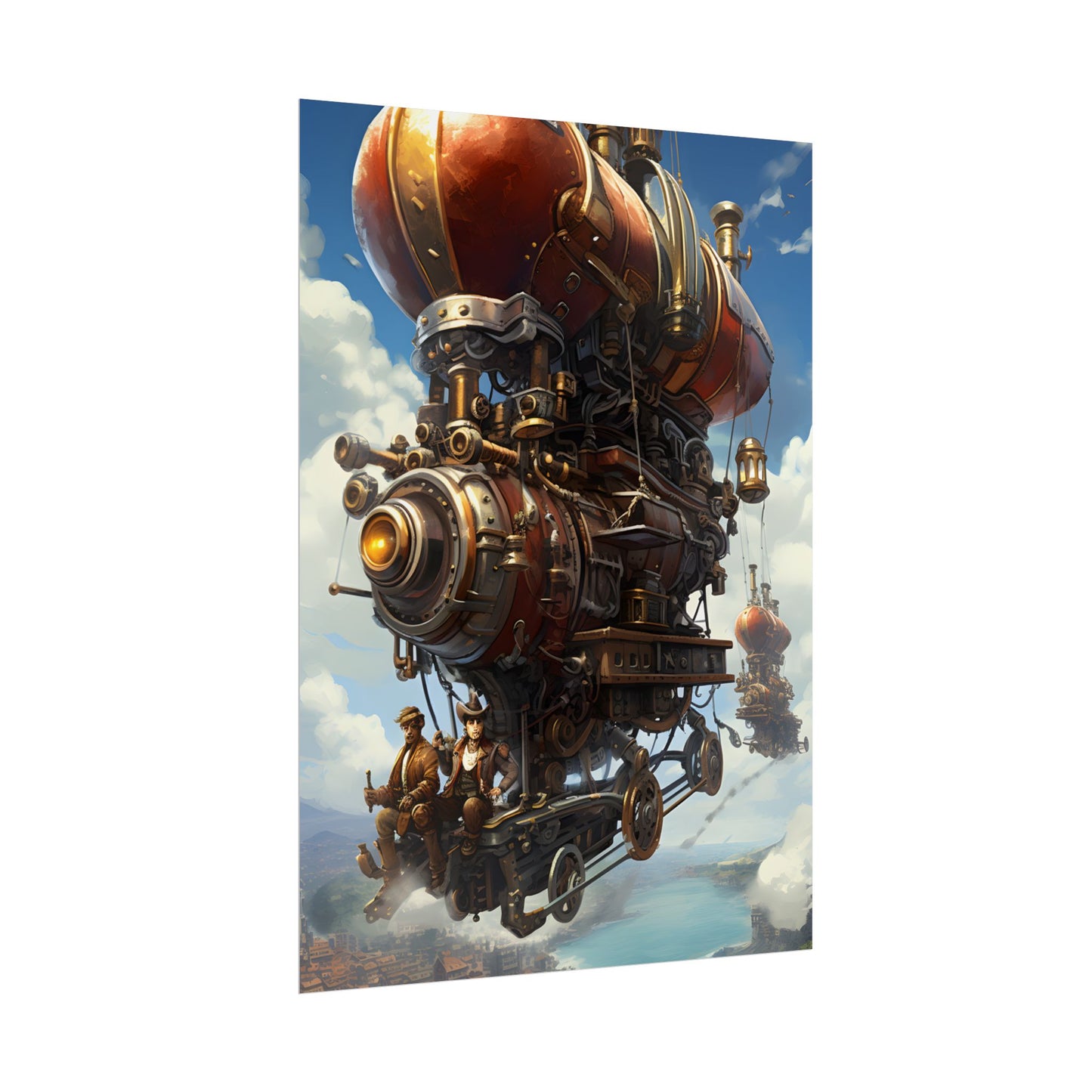 Steam Powered Sky-Liner Thrill Ride: Steampunk Race on Colum - Poster