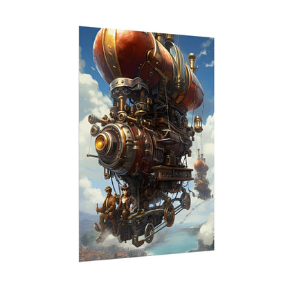 Steam Powered Sky-Liner Thrill Ride: Steampunk Race on Colum - Poster