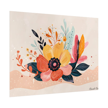 Blooming Growth: Vibrant Flower Artwork - Poster