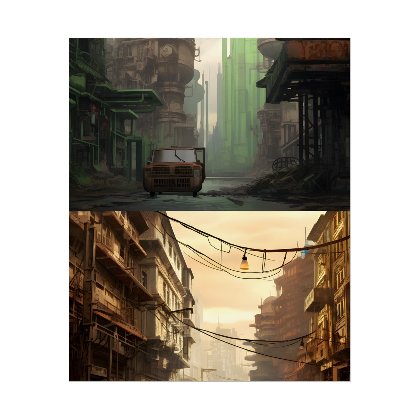 Steampunk Post-Apocalypse: Ruins of a Thriving City - Poster