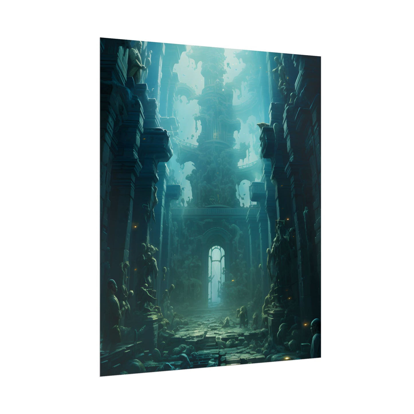 Lost Underwater Civilization: Ancient Ruins in Sunken Depths - Poster