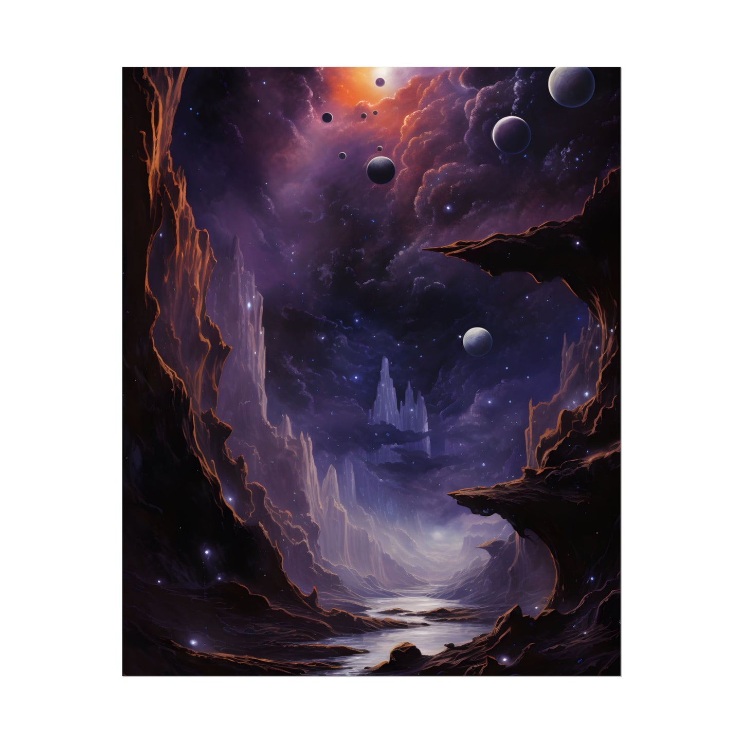 Black Hole Cosmic Odyssey: A Massive Planet's Journey Through Space - Poster
