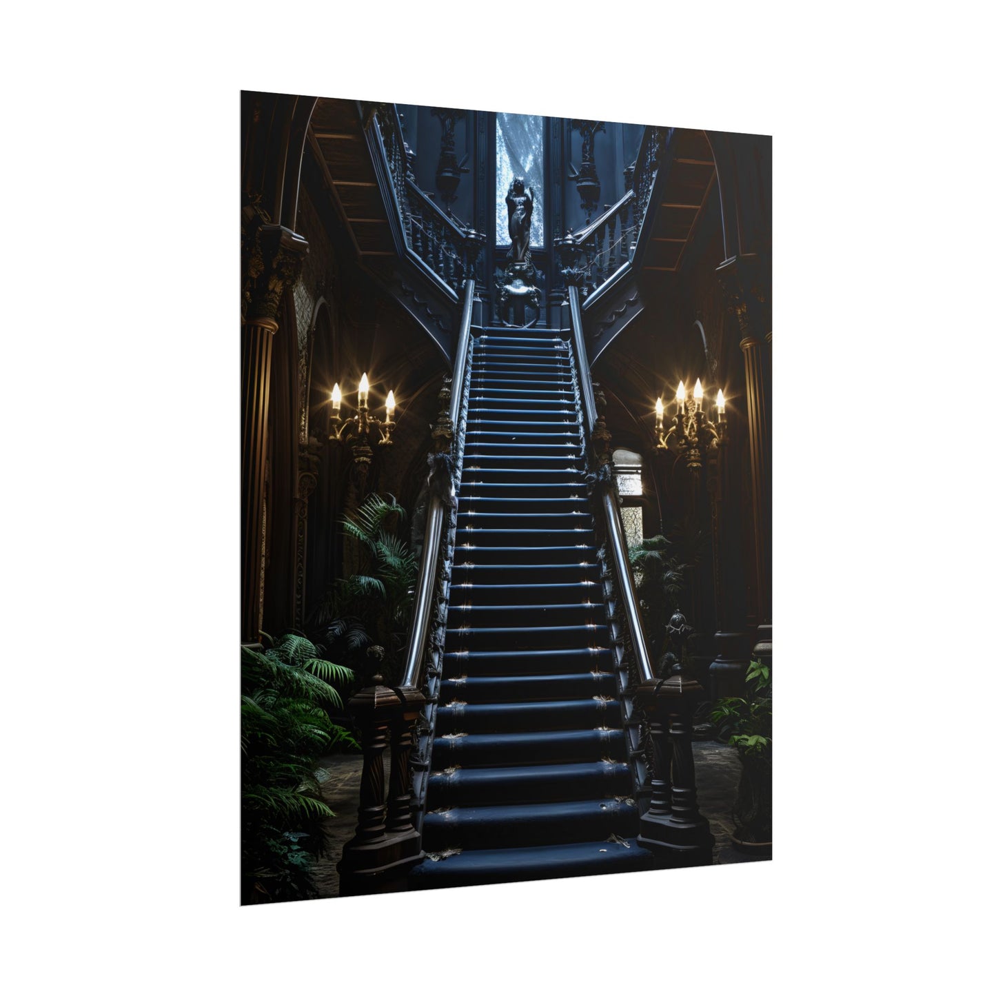 Haunted Victorian Mansion Mystery: Spooky Gothic Artwork - Poster