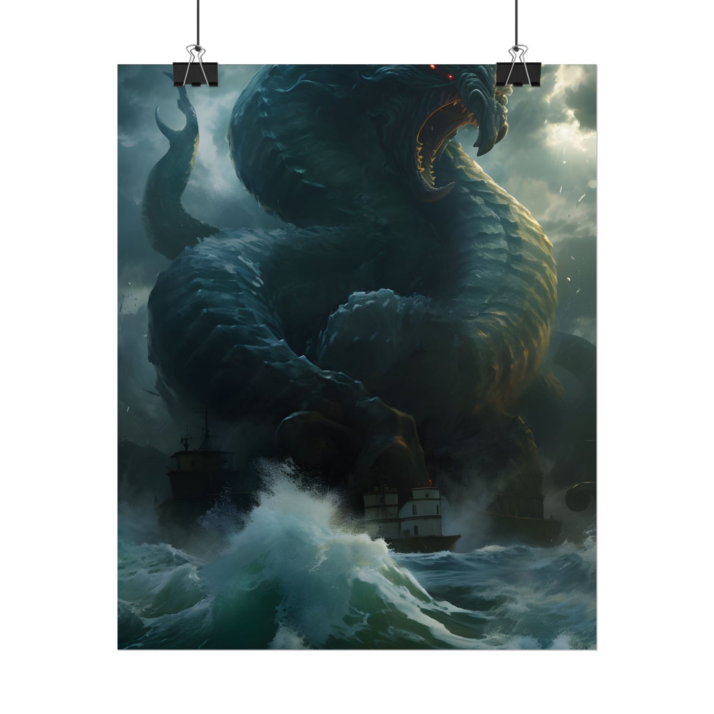 Mythic Sea Monster: Dark Ocean Artwork - Poster