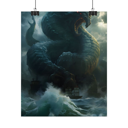 Mythic Sea Monster: Dark Ocean Artwork - Poster