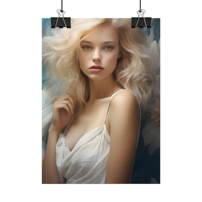 Modern Blonde Portrait: Unvarnished Natural Beauty - Poster
