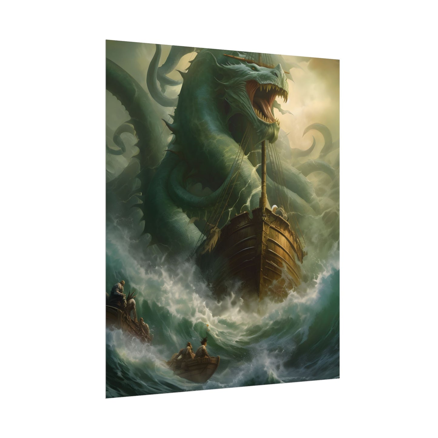 Ancient Mythical Sea Monsters: Prehistoric Marine Creature Art - Poster