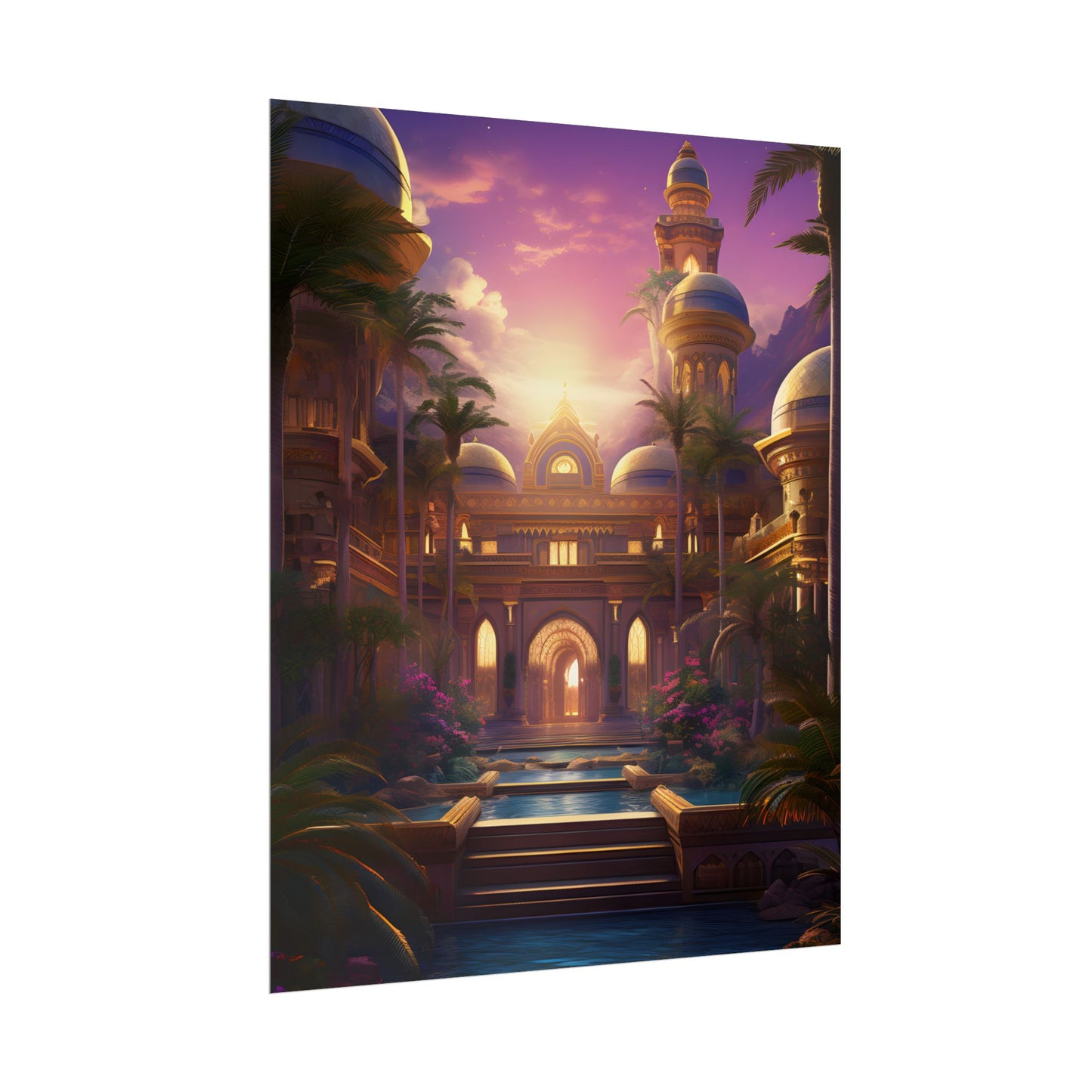 Mythical Desert Oasis: Arabian Nights-Inspired Artwork - Poster