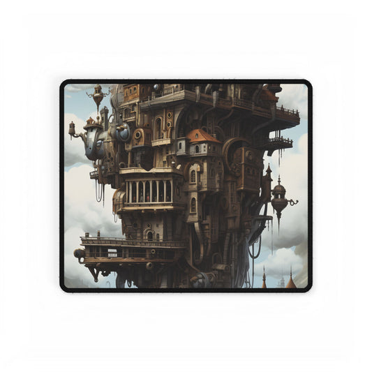 Steampunk Paris Cityscape: Colorful 19th Century Artwork - Desk Mat
