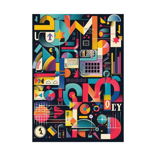 Colorful Statistics Art: A Vibrant Illustration Exploring Data Visualizations - Poster