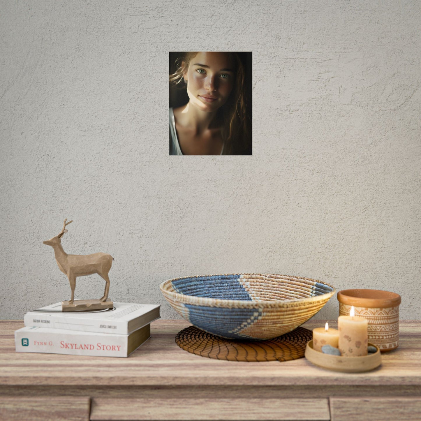Grinning Woman: Close-Up Portrait with Joyful Expression - Poster
