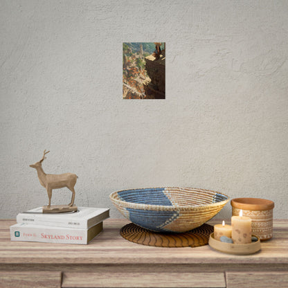 Dramatic Anime Bird's Eye View: Blonde Female in Action with Flying Birds - Poster