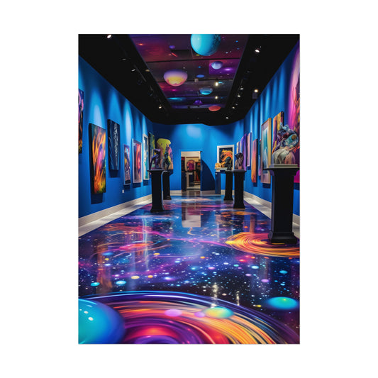 Celestial Art Gallery: Wide-Angle View with Soft Lighting - Poster