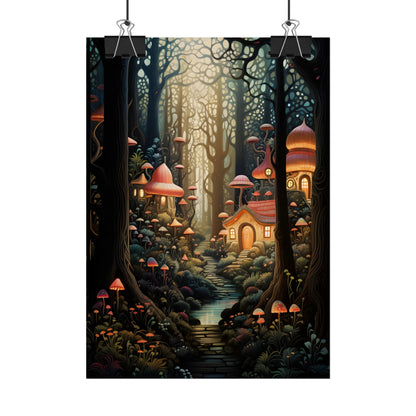 Whimsical Enchanted Forest: Illustrative Artwork - Poster