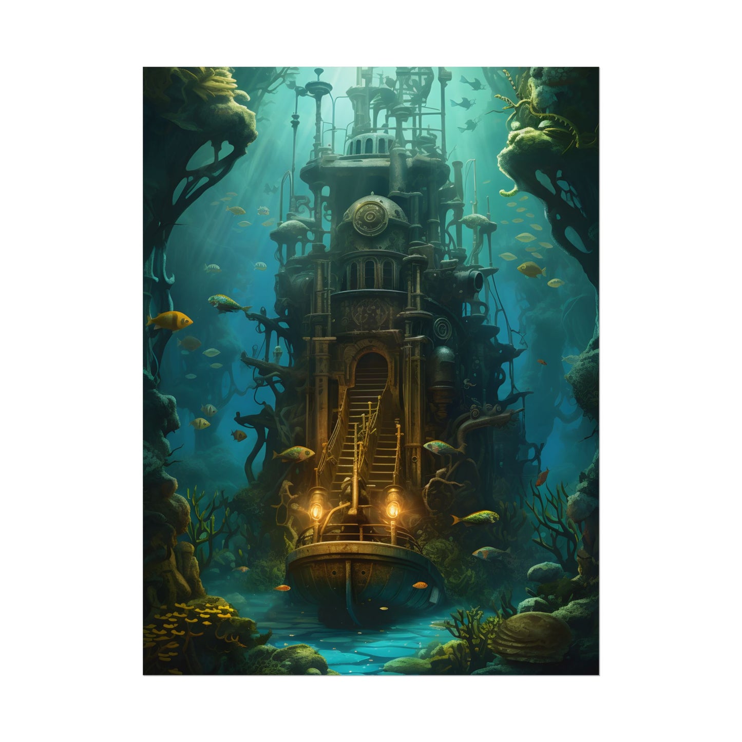 Steampunk Undersea Odyssey: A Journey on the Nautilus - Poster