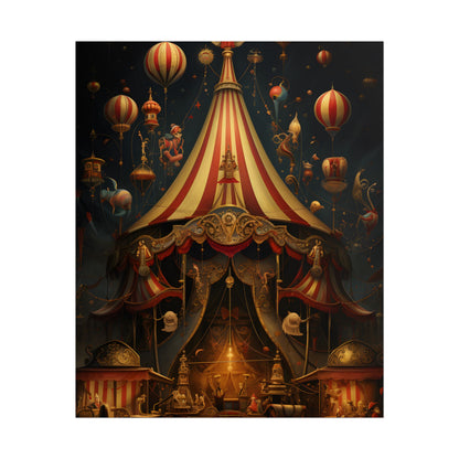 Whimsical Clockwork Circus: Fantastical Art with Vibrant Details - Poster