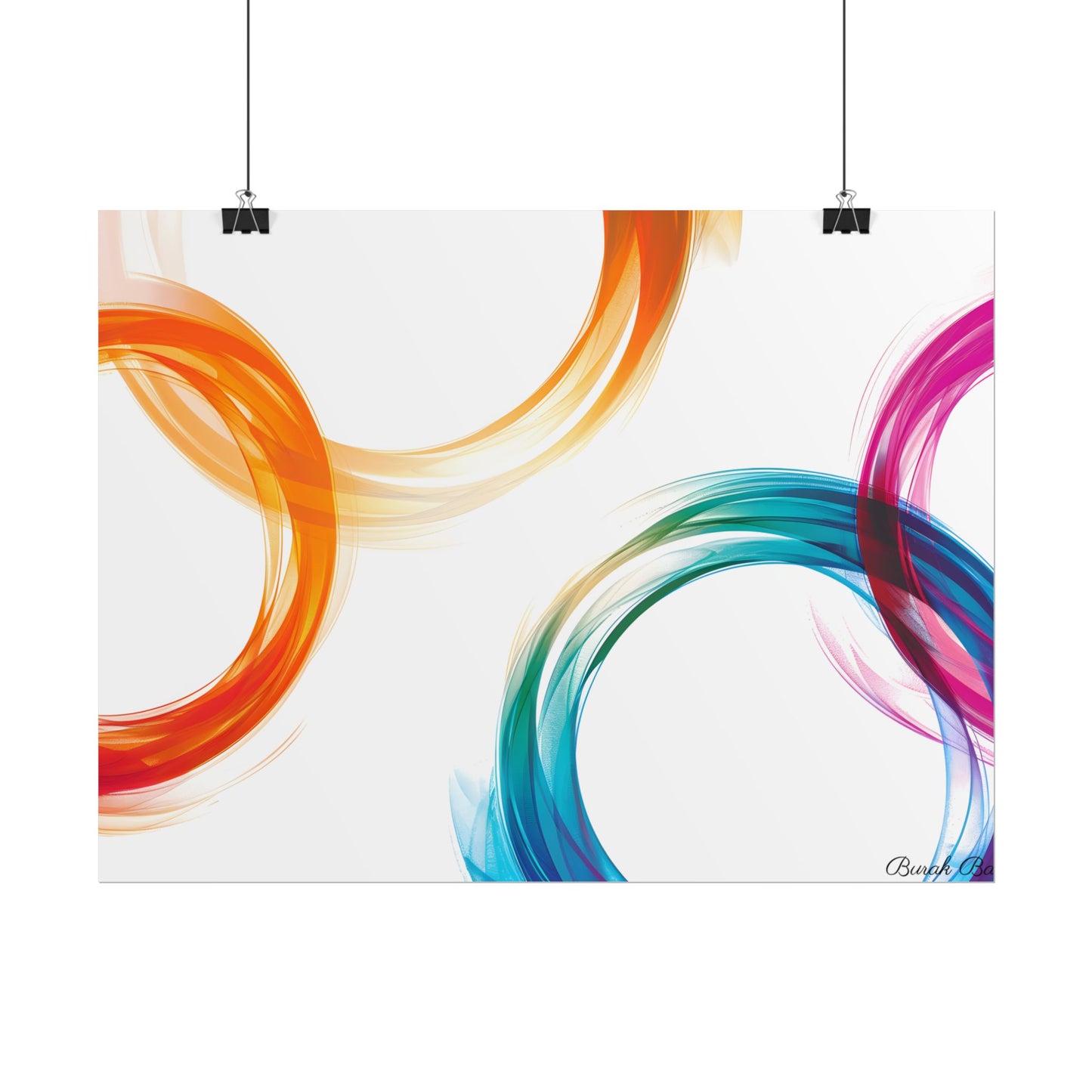 Swirling Abstract Colors: Vibrant Digital Artwork - Poster
