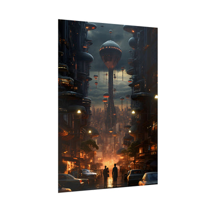 Dystopian Utopia: Perfect Urban Landscape Artwork - Poster