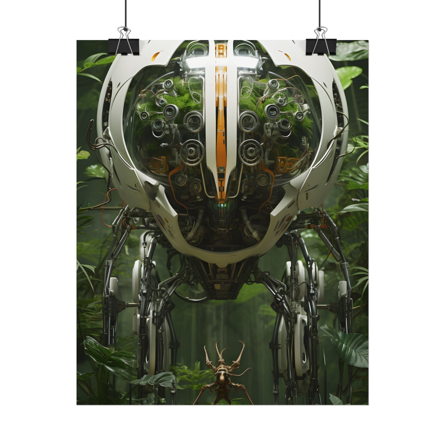 Robotic Wildlife Sanctuary: AI-Operated Nature Reserve Digital Art - Poster