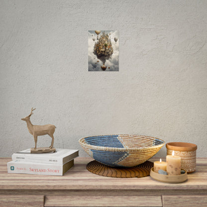 Casual Portrait: Soft Lighting and Light Blue Background - Poster