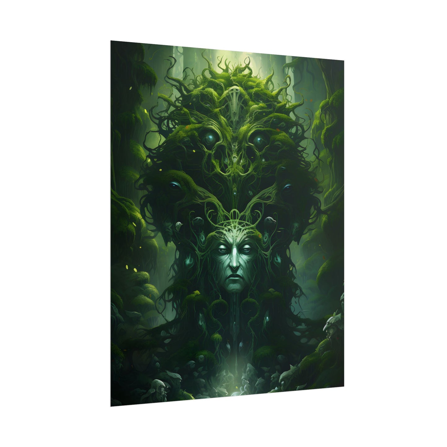 Mystical Forest Guardians: Ancient Tree Spirits Ethereal Artwork - Poster
