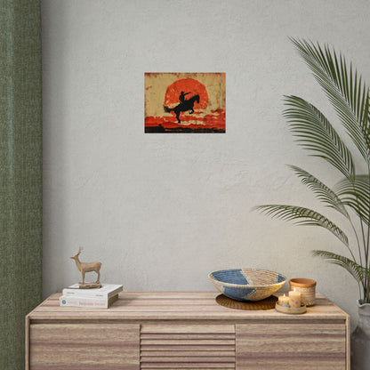 Vintage Rodeo Cowboy: Classic Bucking Bronco Art - Poster