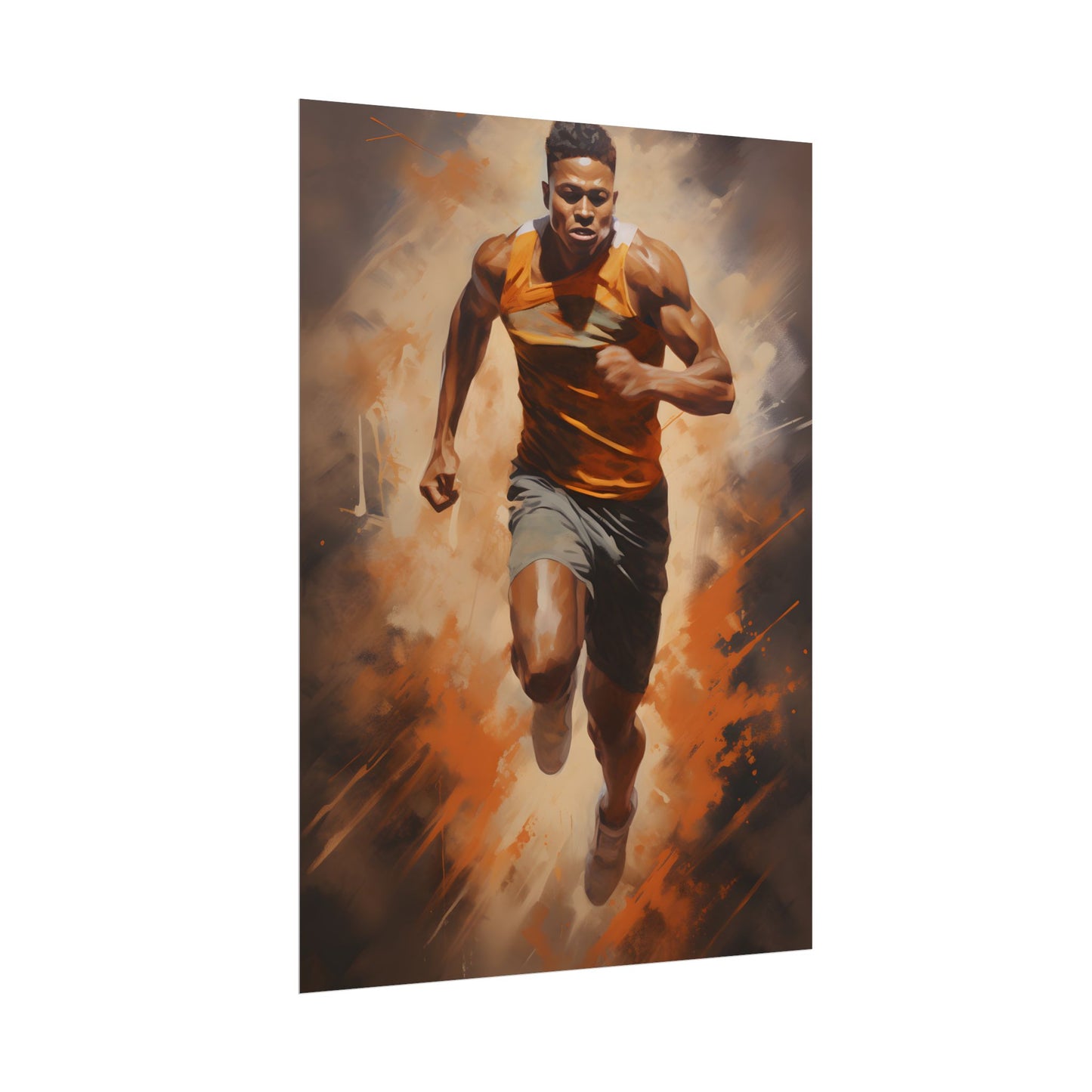 Passionate Fitness Moment: Dedicated Athlete in Action - Poster